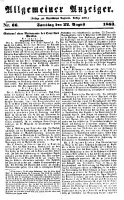 Regensburger Tagblatt Samstag 22. August 1863