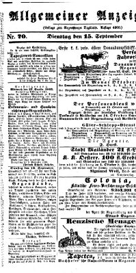 Regensburger Tagblatt Dienstag 15. September 1863