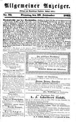 Regensburger Tagblatt Dienstag 29. September 1863