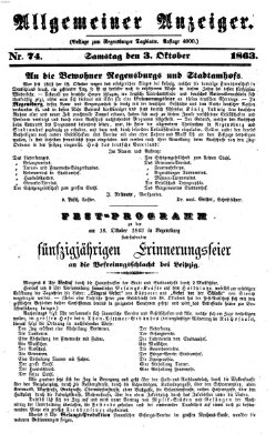 Regensburger Tagblatt Samstag 3. Oktober 1863