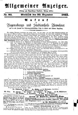 Regensburger Tagblatt Mittwoch 23. Dezember 1863