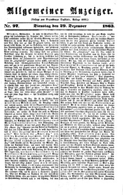 Regensburger Tagblatt Dienstag 29. Dezember 1863