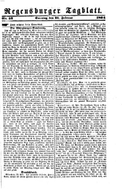 Regensburger Tagblatt Sonntag 21. Februar 1864