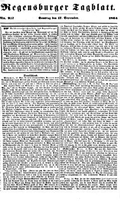 Regensburger Tagblatt Samstag 17. September 1864