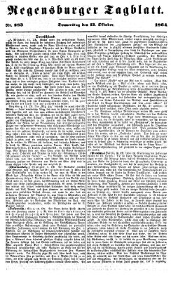 Regensburger Tagblatt Donnerstag 13. Oktober 1864