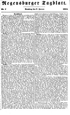 Regensburger Tagblatt Samstag 7. Januar 1865