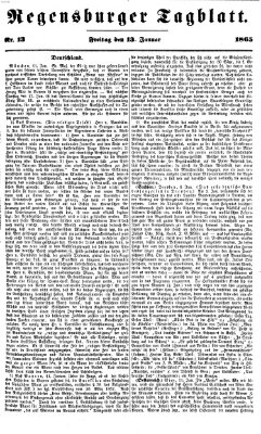 Regensburger Tagblatt Freitag 13. Januar 1865