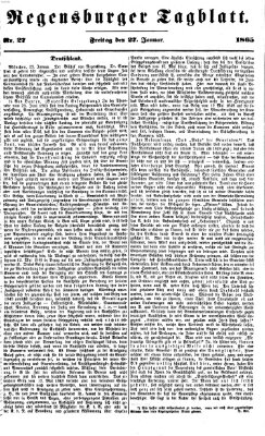 Regensburger Tagblatt Freitag 27. Januar 1865