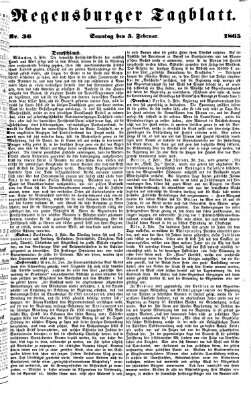 Regensburger Tagblatt Sonntag 5. Februar 1865