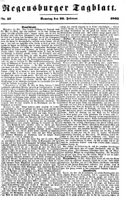 Regensburger Tagblatt Sonntag 26. Februar 1865