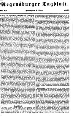 Regensburger Tagblatt Freitag 3. März 1865