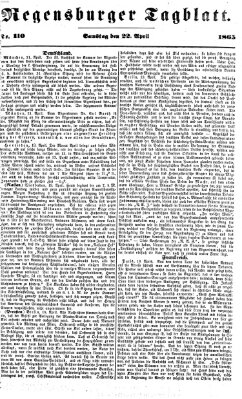 Regensburger Tagblatt Samstag 22. April 1865