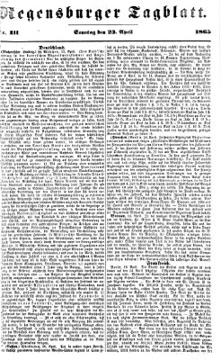 Regensburger Tagblatt Sonntag 23. April 1865