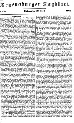 Regensburger Tagblatt Mittwoch 26. April 1865