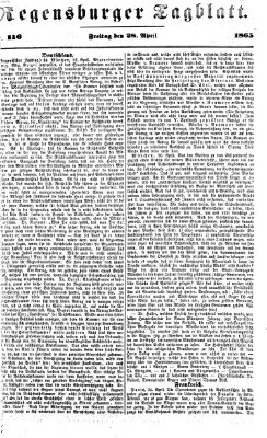 Regensburger Tagblatt Freitag 28. April 1865