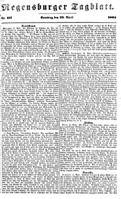 Regensburger Tagblatt Samstag 29. April 1865