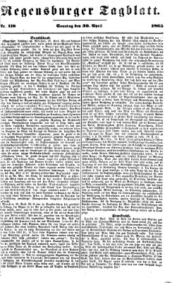 Regensburger Tagblatt Sonntag 30. April 1865