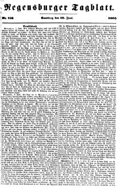 Regensburger Tagblatt Samstag 10. Juni 1865