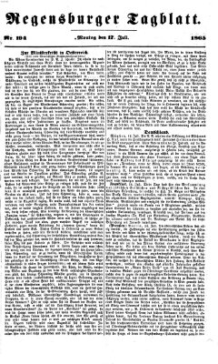 Regensburger Tagblatt Montag 17. Juli 1865