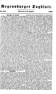 Regensburger Tagblatt Mittwoch 9. August 1865