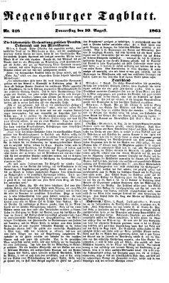 Regensburger Tagblatt Donnerstag 10. August 1865