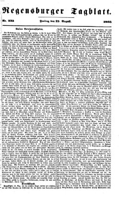 Regensburger Tagblatt Freitag 25. August 1865