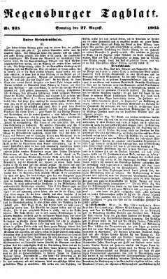 Regensburger Tagblatt Sonntag 27. August 1865