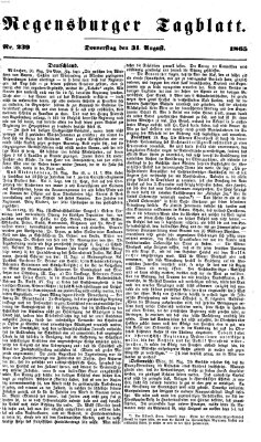 Regensburger Tagblatt Donnerstag 31. August 1865