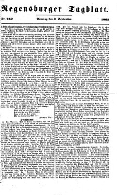 Regensburger Tagblatt Sonntag 3. September 1865