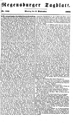 Regensburger Tagblatt Montag 4. September 1865