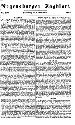 Regensburger Tagblatt Donnerstag 7. September 1865