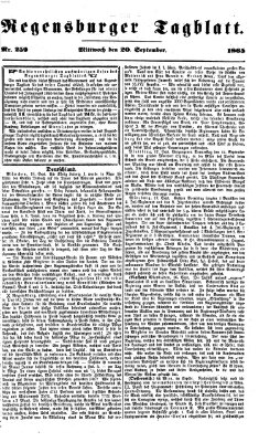 Regensburger Tagblatt Mittwoch 20. September 1865