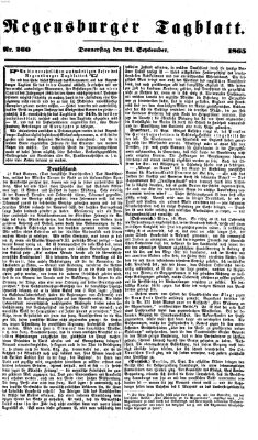 Regensburger Tagblatt Donnerstag 21. September 1865