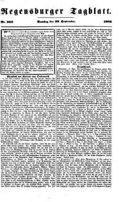 Regensburger Tagblatt Samstag 23. September 1865