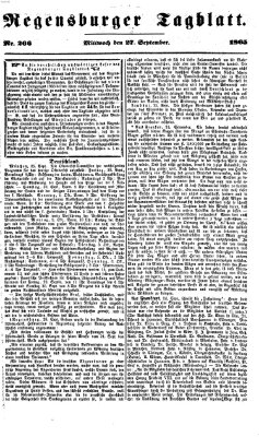 Regensburger Tagblatt Mittwoch 27. September 1865