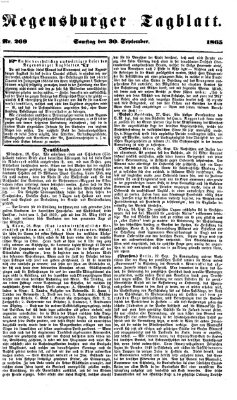 Regensburger Tagblatt Samstag 30. September 1865