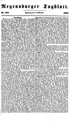 Regensburger Tagblatt Sonntag 1. Oktober 1865