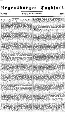 Regensburger Tagblatt Samstag 14. Oktober 1865