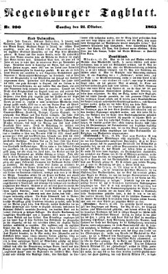 Regensburger Tagblatt Samstag 21. Oktober 1865