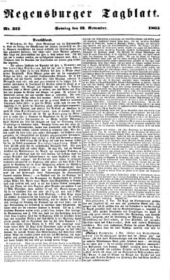 Regensburger Tagblatt Sonntag 12. November 1865