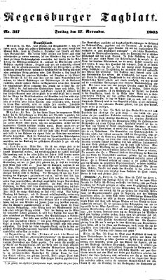 Regensburger Tagblatt Freitag 17. November 1865