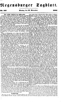 Regensburger Tagblatt Montag 27. November 1865