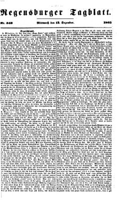 Regensburger Tagblatt Mittwoch 13. Dezember 1865