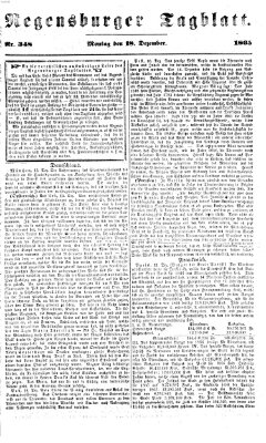 Regensburger Tagblatt Montag 18. Dezember 1865