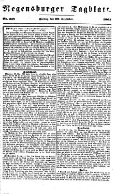 Regensburger Tagblatt Freitag 29. Dezember 1865