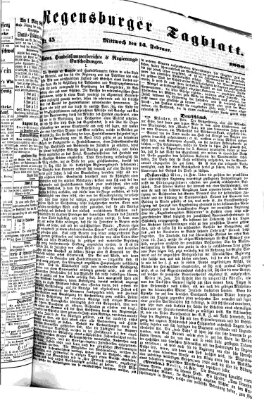 Regensburger Tagblatt Mittwoch 14. Februar 1866