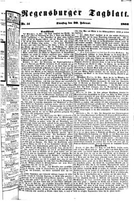 Regensburger Tagblatt Dienstag 20. Februar 1866