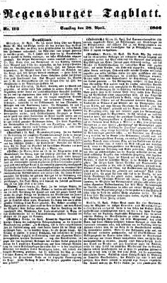 Regensburger Tagblatt Samstag 28. April 1866