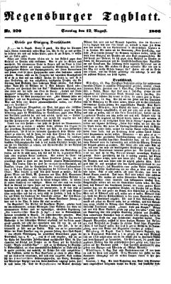 Regensburger Tagblatt Sonntag 12. August 1866