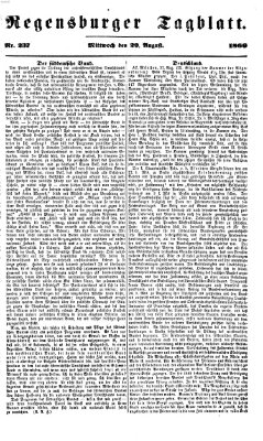 Regensburger Tagblatt Mittwoch 29. August 1866